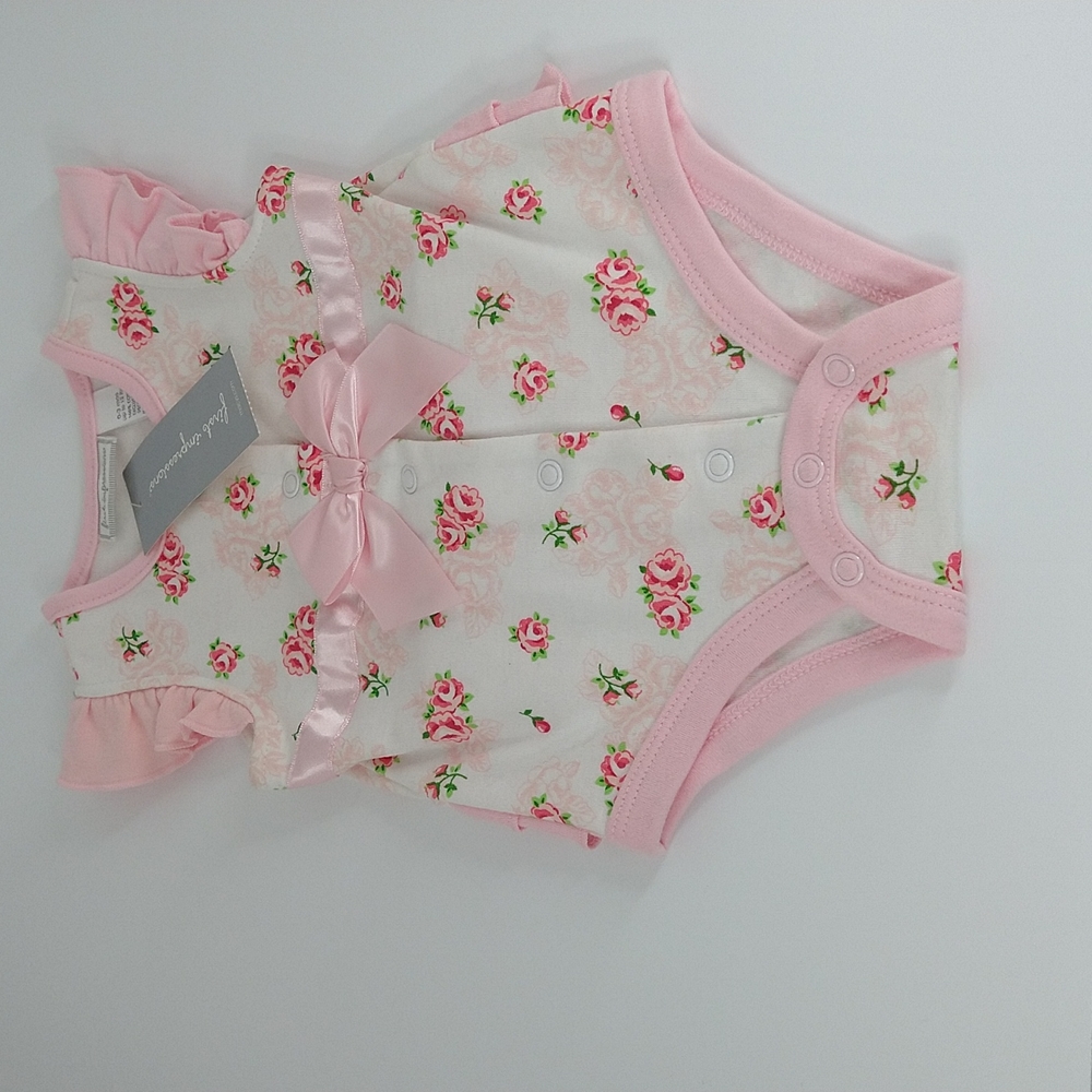 First Impression Pink Floral Onesie Size: 0-3 months